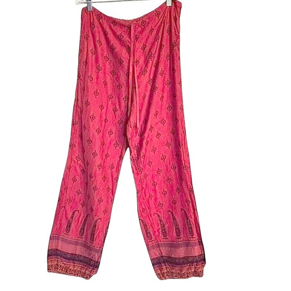 Victoria's‎ Secret lounge pull on pants Size Small red paisley drawstring Y2K